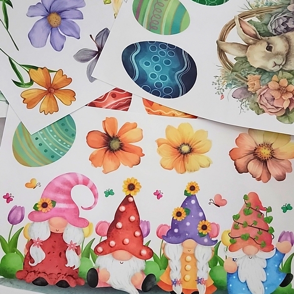 🍎Nwt 46 Window Clings Reusable Peel Stick Spring Summer Butterflies Gnome Bunny - Picture 6 of 14